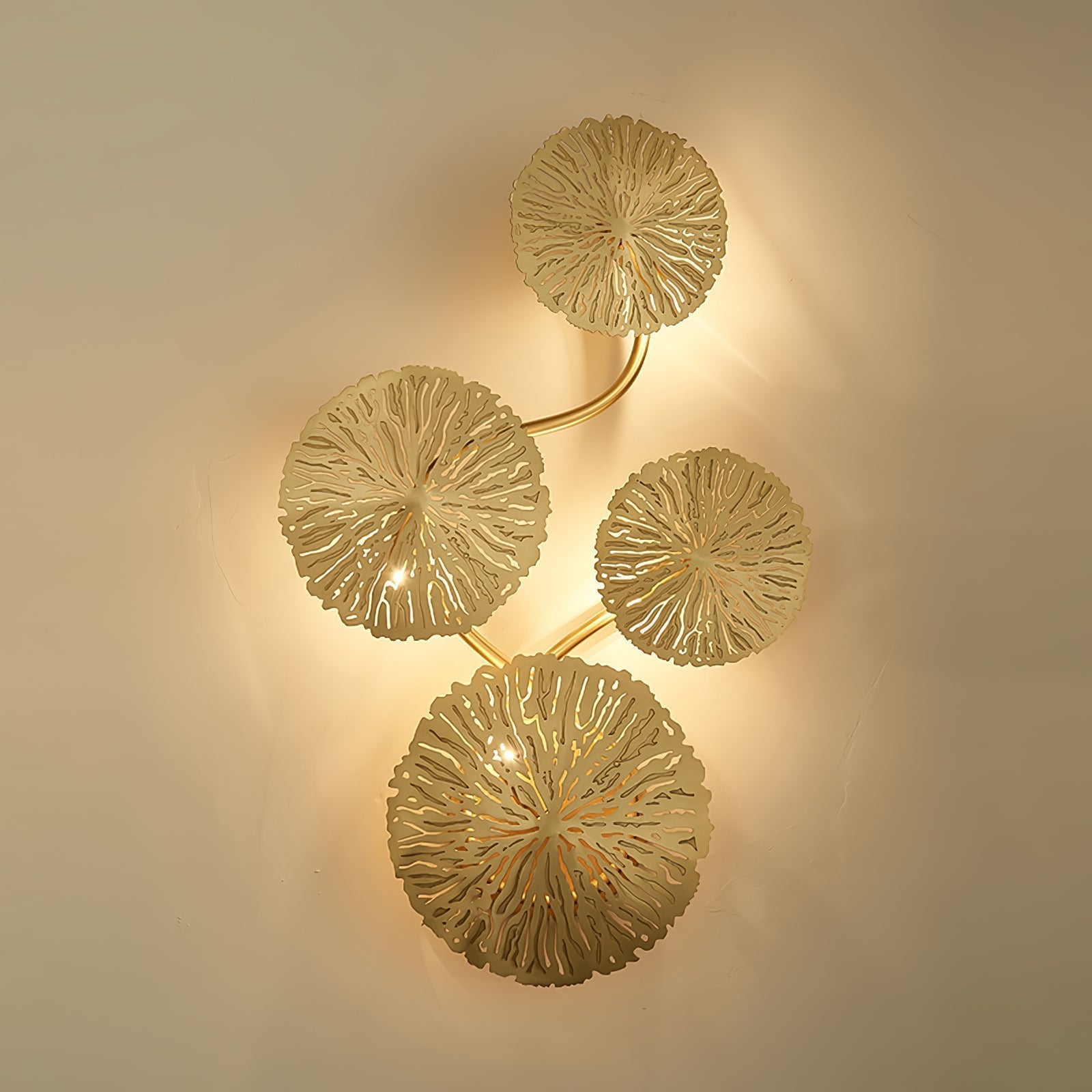 Lotus Leaf Wall Light - Model F: W 12.2 x H 30.3 Stainless steel, Hardwired Wall Sconce, detail 73