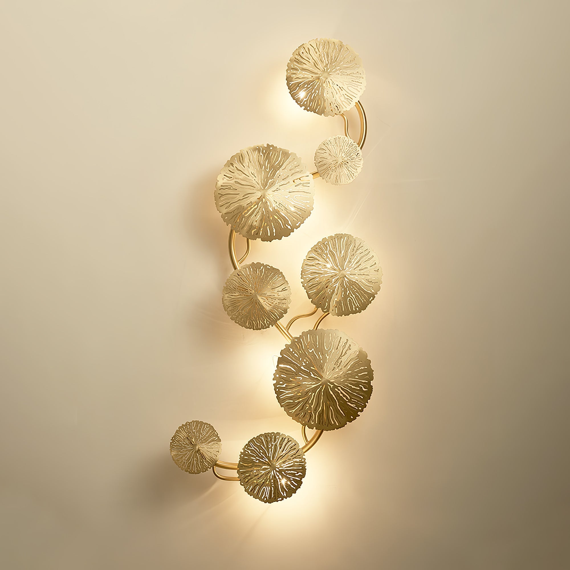 Lotus Leaf Wall Light - Model F: W 12.2 x H 30.3 Stainless steel, Hardwired Wall Sconce, detail 75