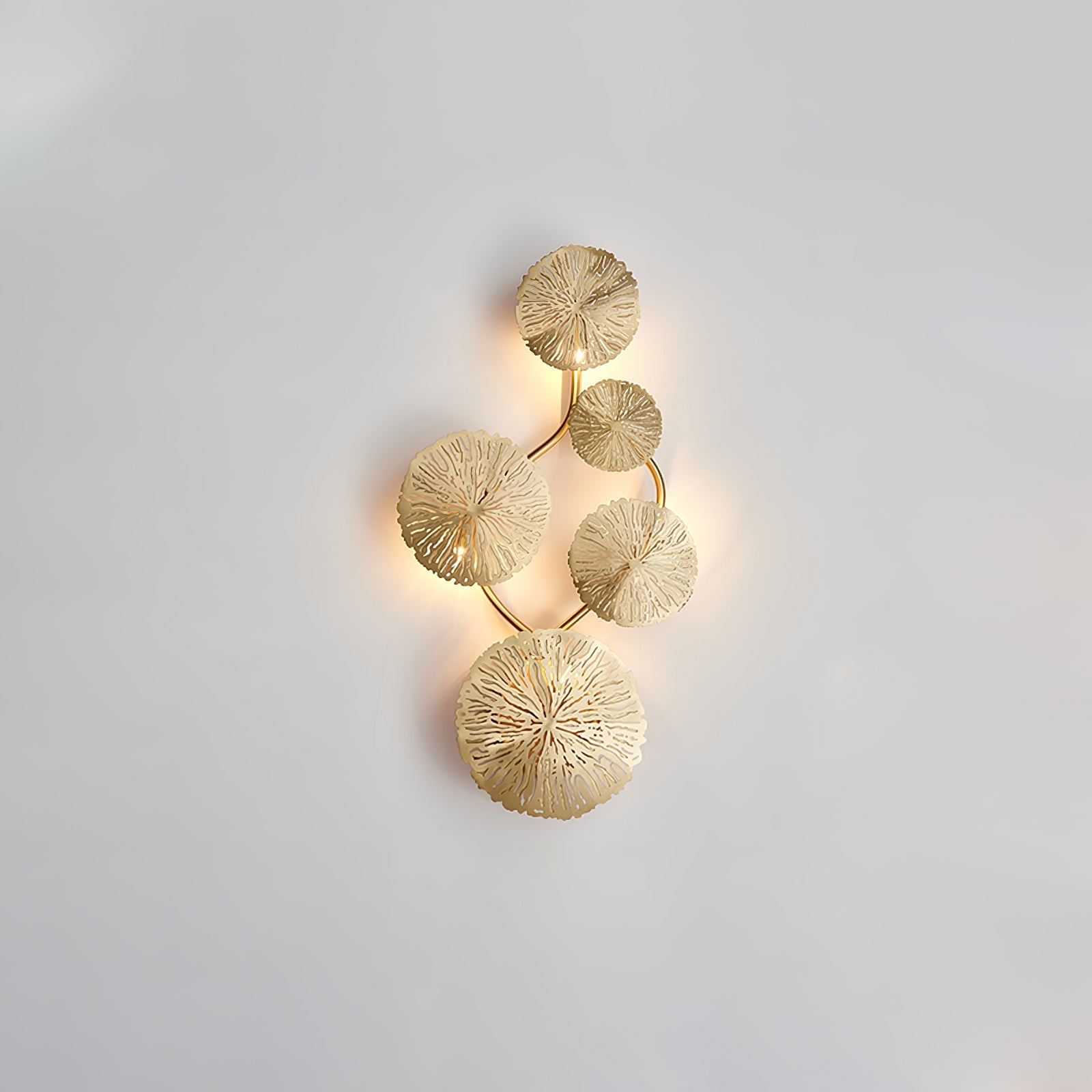 Lotus Leaf Wall Light - Model F: W 12.2 x H 30.3 Stainless steel, Hardwired Wall Sconce, detail 78