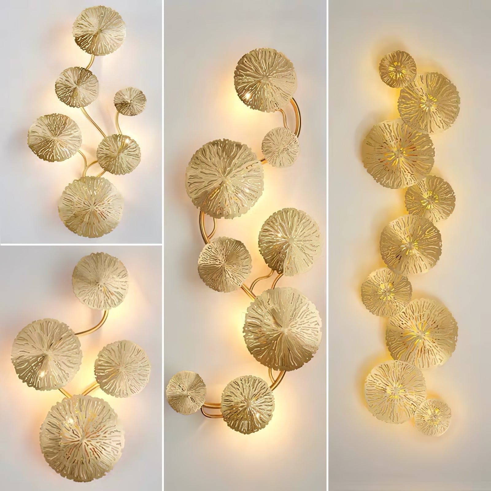 Lotus Leaf Wall Light - Model F: W 12.2 x H 30.3 Stainless steel, Hardwired Wall Sconce, detail 80
