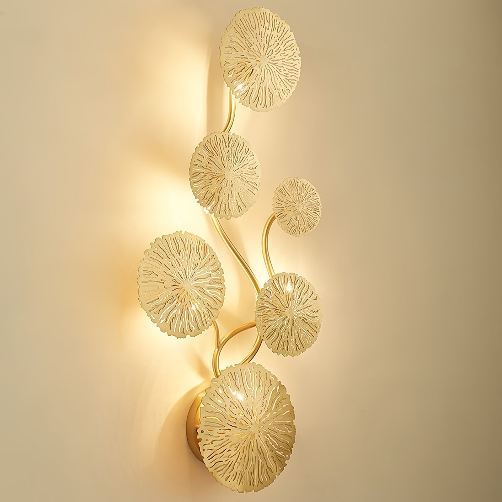Lotus Leaf Wall Light - Model F: W 12.2 x H 30.3 Stainless steel, Hardwired Wall Sconce, detail 81