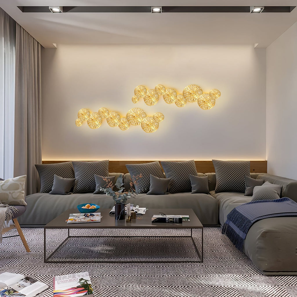 Lotus Leaf Wall Light - Model F: W 12.2 x H 30.3 Stainless steel, Hardwired Wall Sconce, detail 82