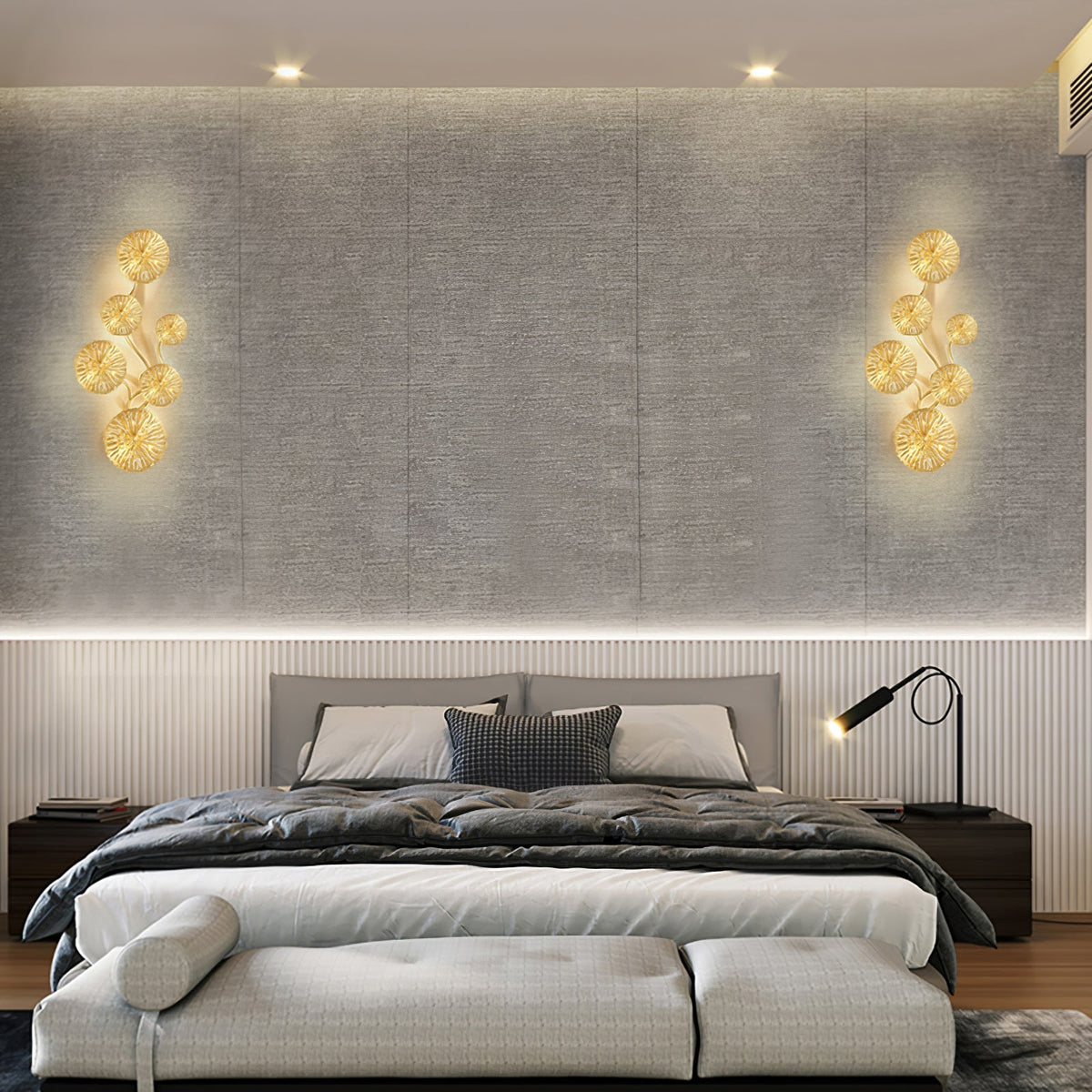 Lotus Leaf Wall Light - Model F: W 12.2 x H 30.3 Stainless steel, Hardwired Wall Sconce, detail 83