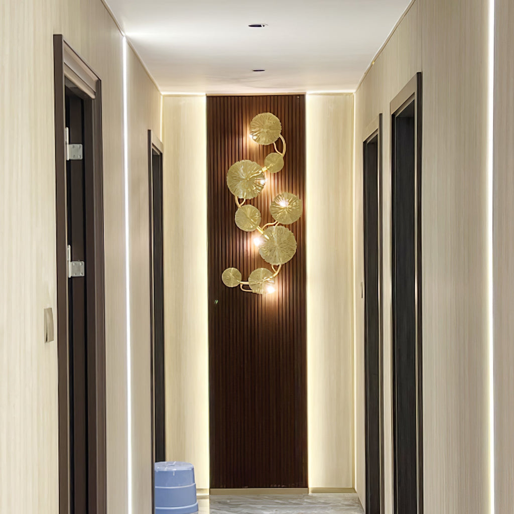 Lotus Leaf Wall Light - Model F: W 12.2 x H 30.3 Stainless steel, Hardwired Wall Sconce, detail 84