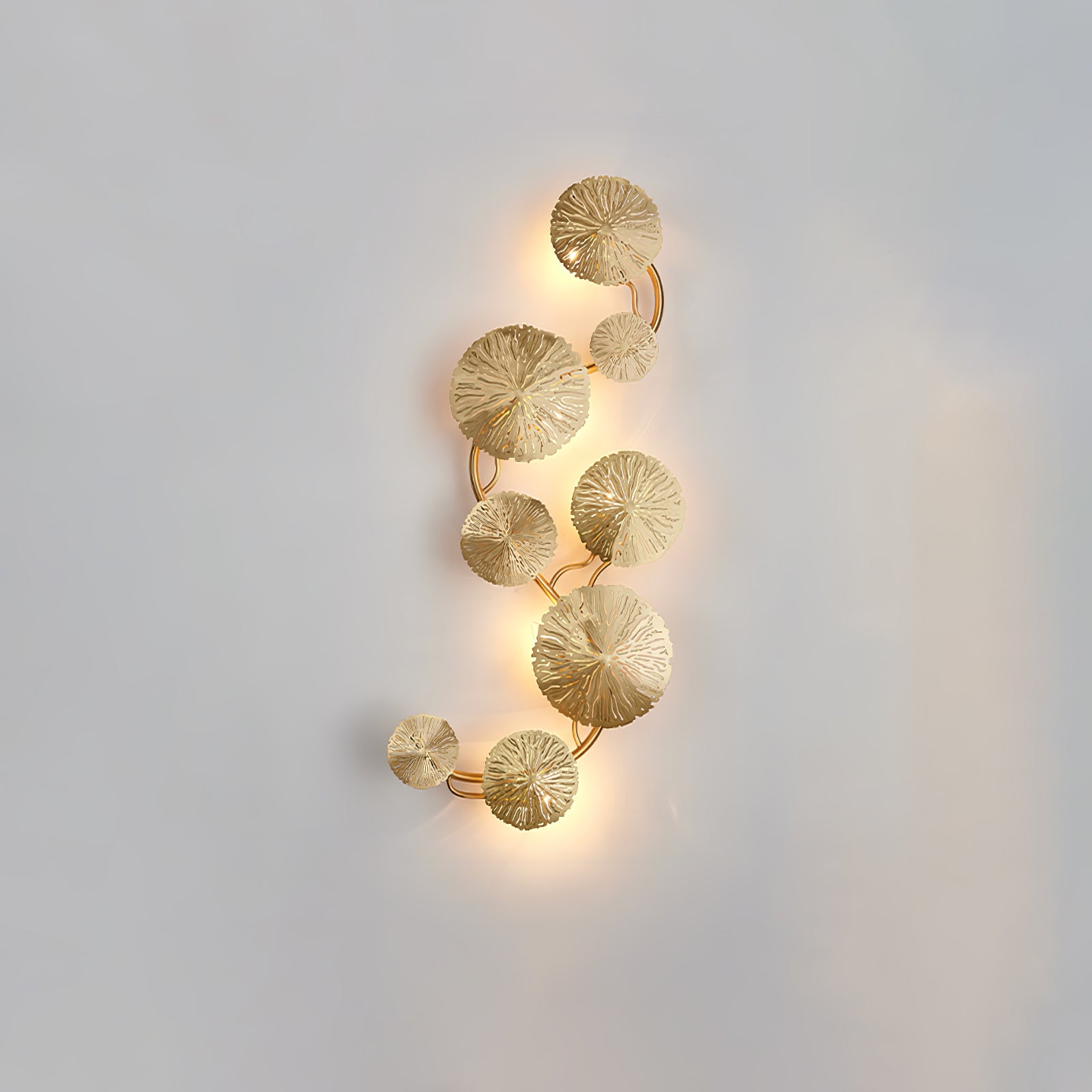 Lotus Leaf Wall Light - Model F: W 12.2 x H 30.3 Stainless steel, Hardwired Wall Sconce, detail 41