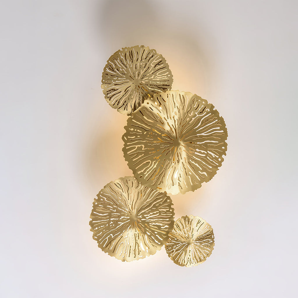 Lotus Leaf Wall Light - Model F: W 12.2 x H 30.3 Stainless steel, Hardwired Wall Sconce, detail 43