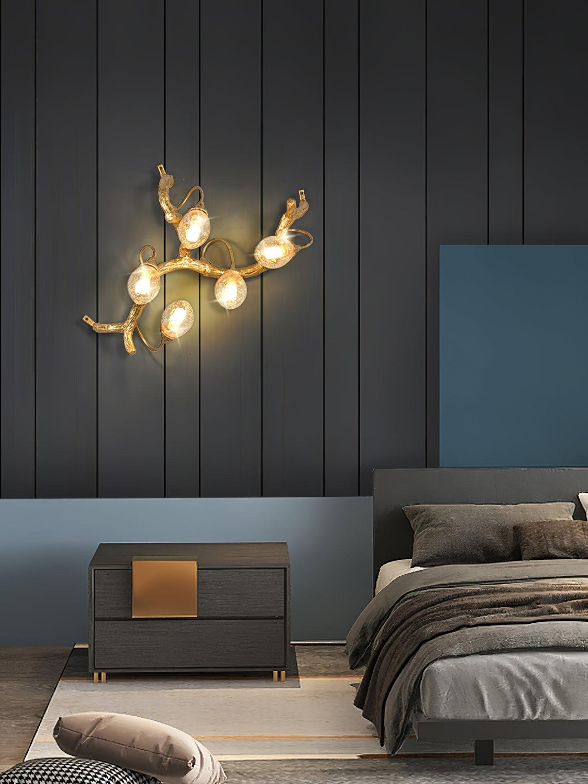 Lotus Seed Right Wall Light 15.7", Bedroom Wall Sconce, detail 14
