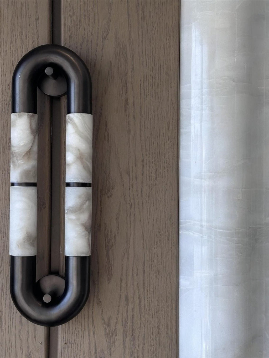 Luma Arc Twin Alabaster Wall Light, Hardwired Wall Sconce, detail 19