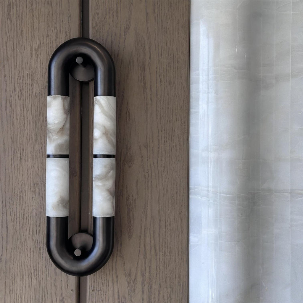 Luma Arc Twin Alabaster Wall Light, Hardwired Wall Sconce, detail 25