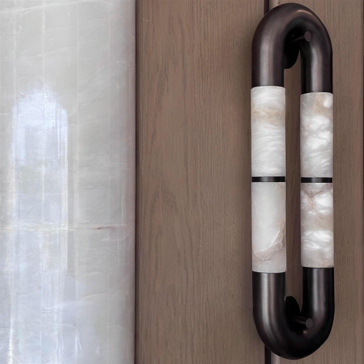 Luma Arc Twin Alabaster Wall Light, Hardwired Wall Sconce, detail 26