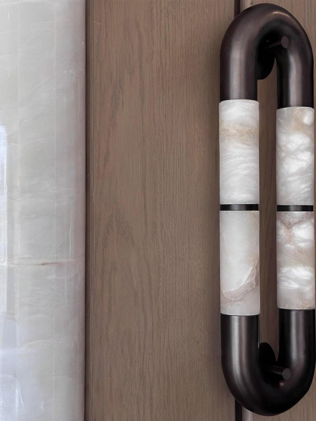 Luma Arc Twin Alabaster Wall Light, Hardwired Wall Sconce, detail 27