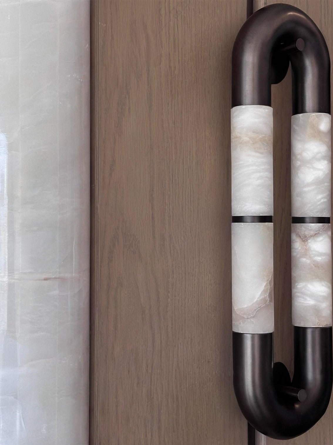 Luma Arc Twin Alabaster Wall Light, Hardwired Wall Sconce, detail 27