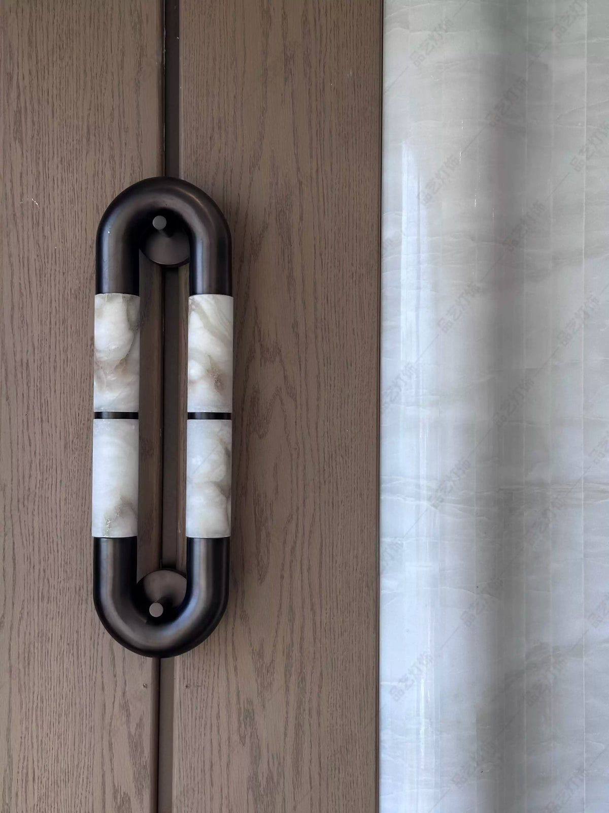 Luma Arc Twin Alabaster Wall Light, Hardwired Wall Sconce, detail 4