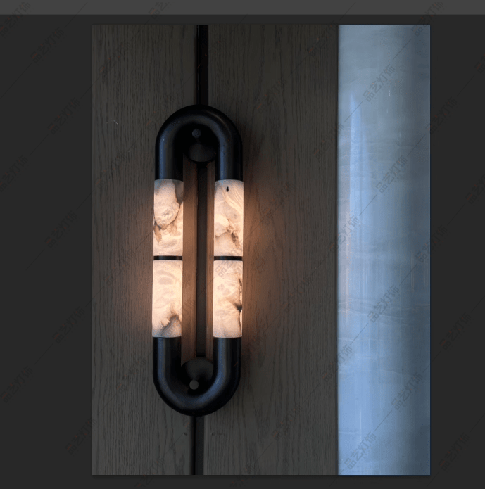 Luma Arc Twin Alabaster Wall Light, Hardwired Wall Sconce, detail 3