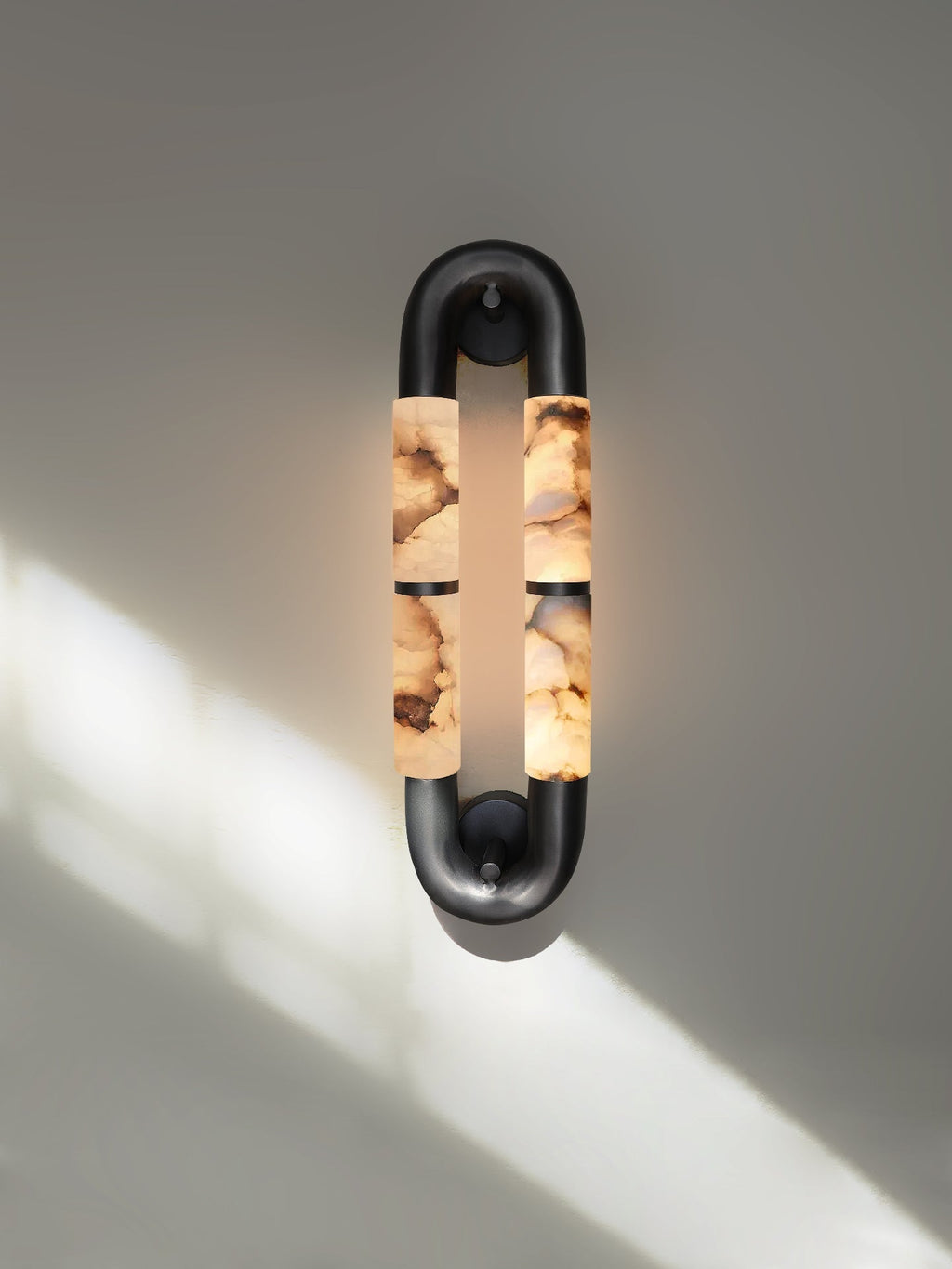 Luma Arc Twin Alabaster Wall Light, Hardwired Wall Sconce, detail 5