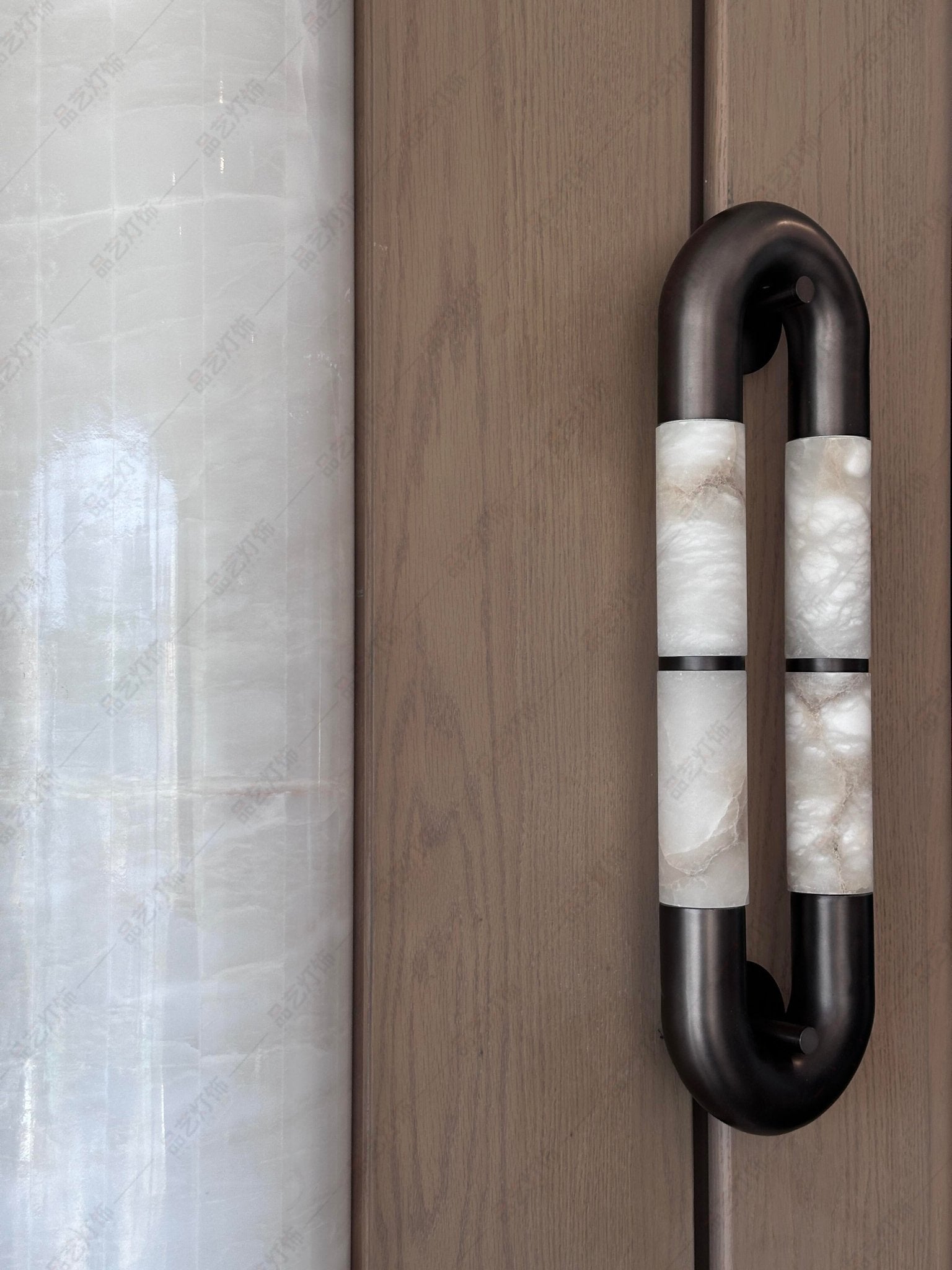 Luma Arc Twin Alabaster Wall Light, Hardwired Wall Sconce, detail 10
