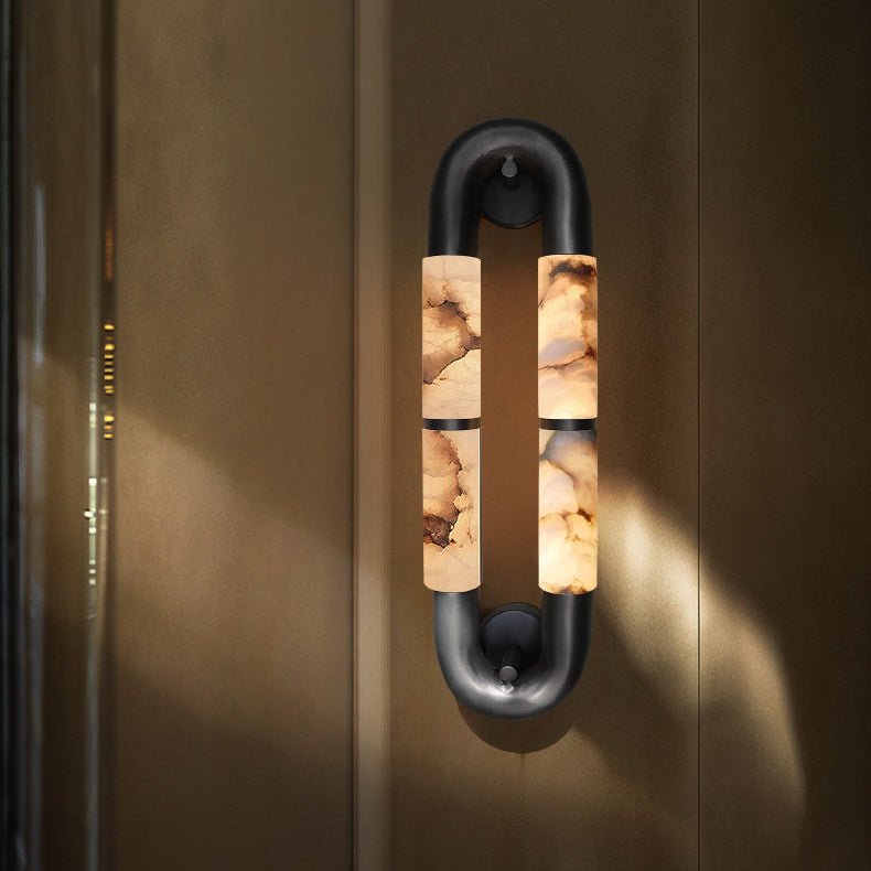 Luma Arc Twin Alabaster Wall Light, Hardwired Wall Sconce, detail 11