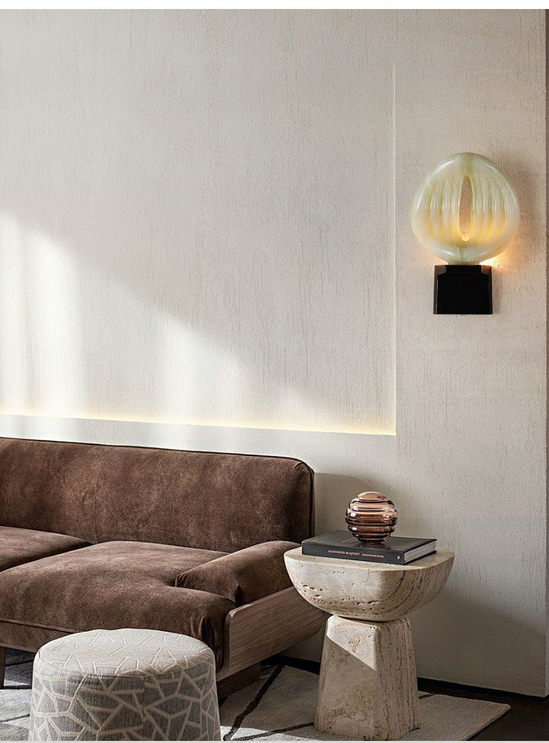 Lumen Rift Alabaster Wall Light, Hardwired Wall Sconce, detail 13