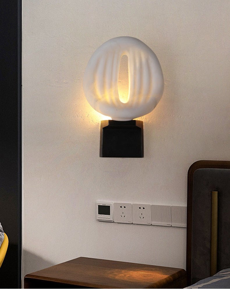 Lumen Rift Alabaster Wall Light, Hardwired Wall Sconce, detail 3