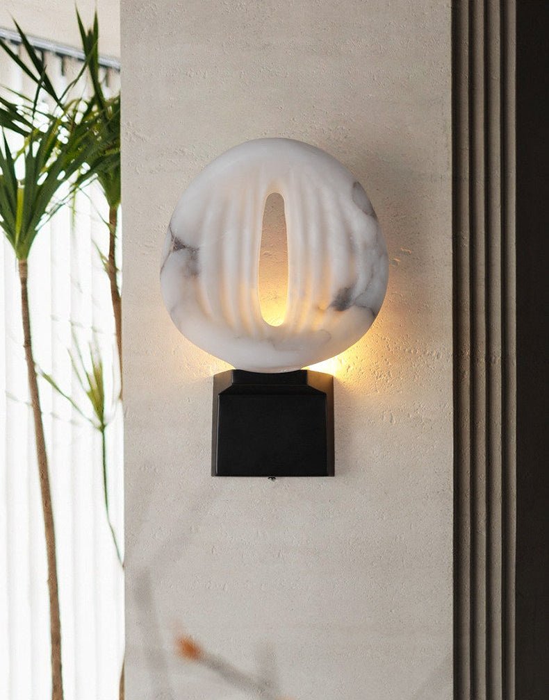 Lumen Rift Alabaster Wall Light, Hardwired Wall Sconce, detail 4