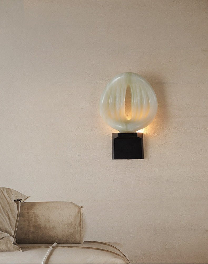 Lumen Rift Alabaster Wall Light, Hardwired Wall Sconce, detail 33
