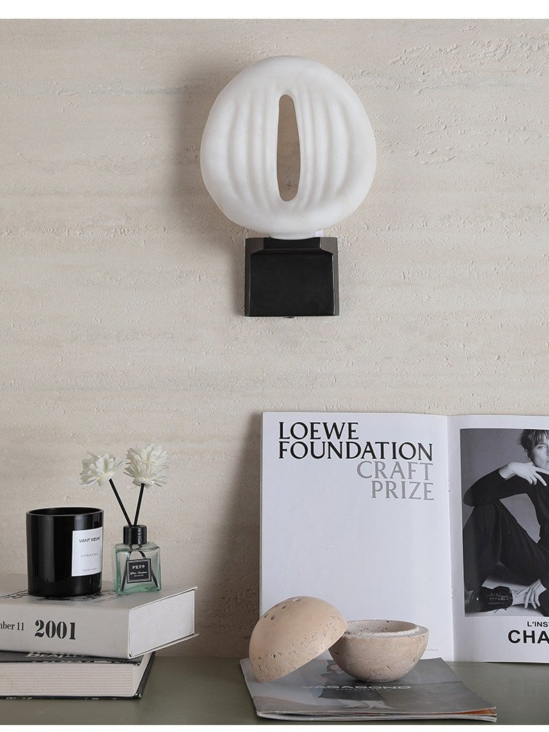 Lumen Rift Alabaster Wall Light, Hardwired Wall Sconce, detail 14