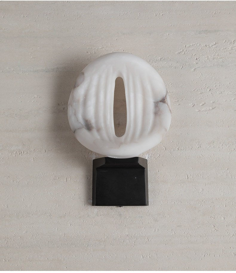 Lumen Rift Alabaster Wall Light, Hardwired Wall Sconce, detail 17