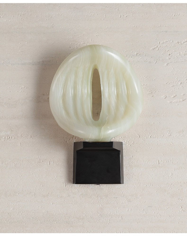 Lumen Rift Alabaster Wall Light, Hardwired Wall Sconce, detail 18