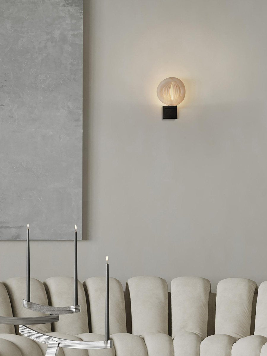 Lumen Rift Alabaster Wall Light, Hardwired Wall Sconce, detail 34