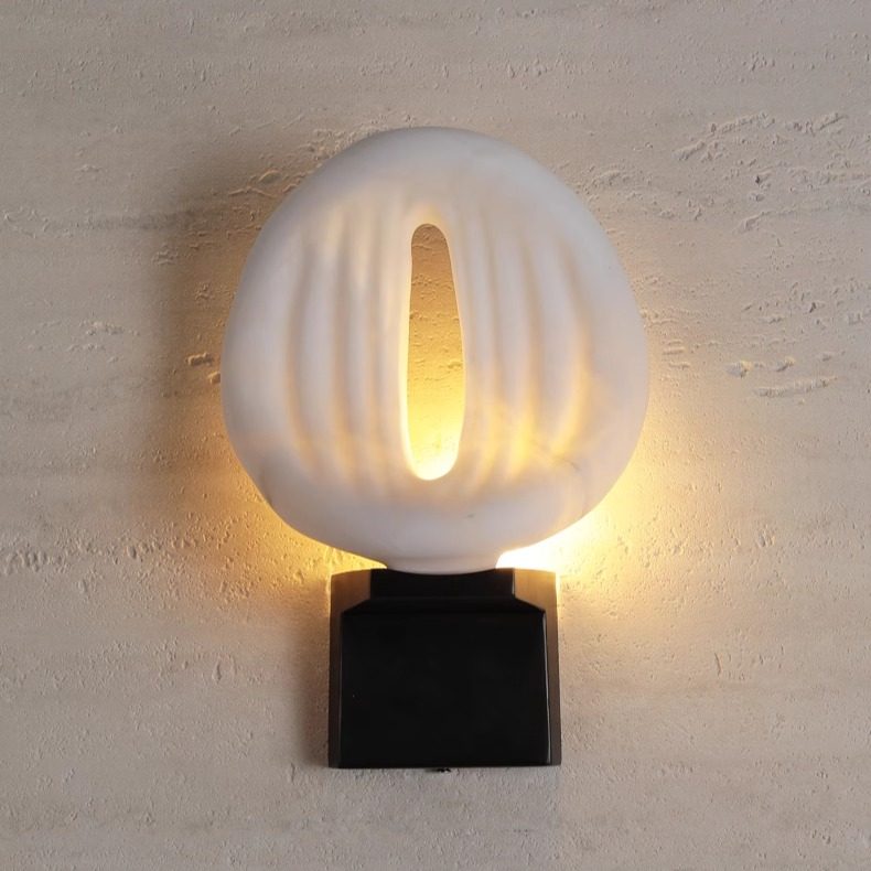 Lumen Rift Alabaster Wall Light, Hardwired Wall Sconce, detail 5