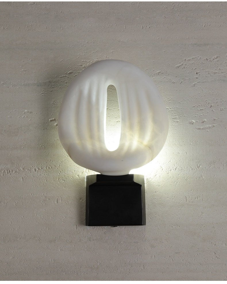Lumen Rift Alabaster Wall Light, Hardwired Wall Sconce, detail 20