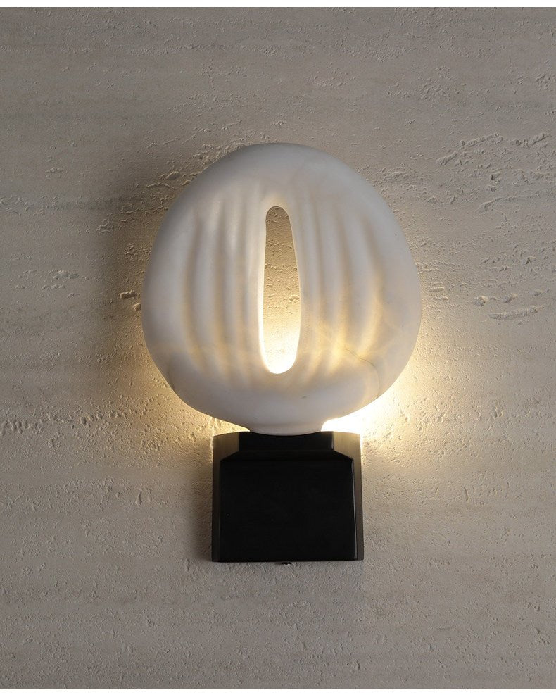 Lumen Rift Alabaster Wall Light, Hardwired Wall Sconce, detail 22