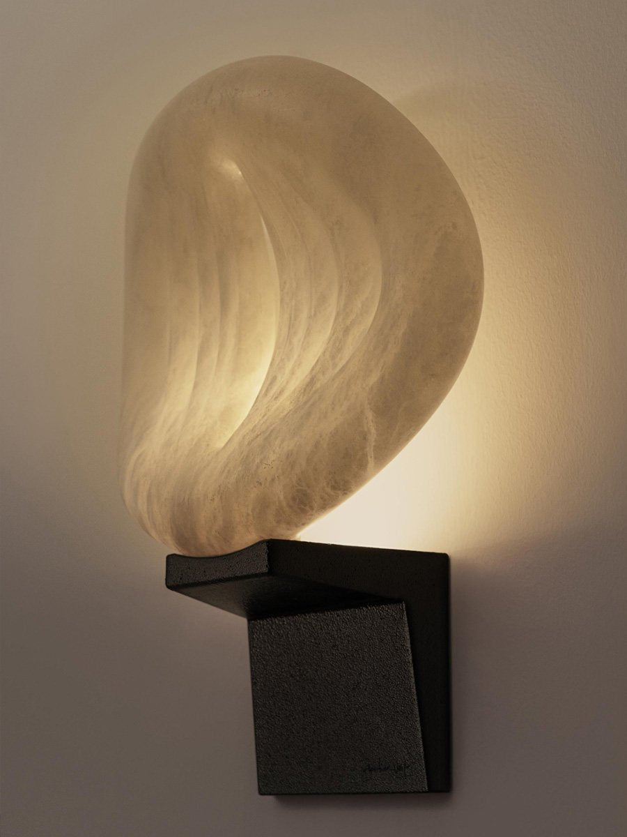 Lumen Rift Alabaster Wall Light, Hardwired Wall Sconce, detail 25