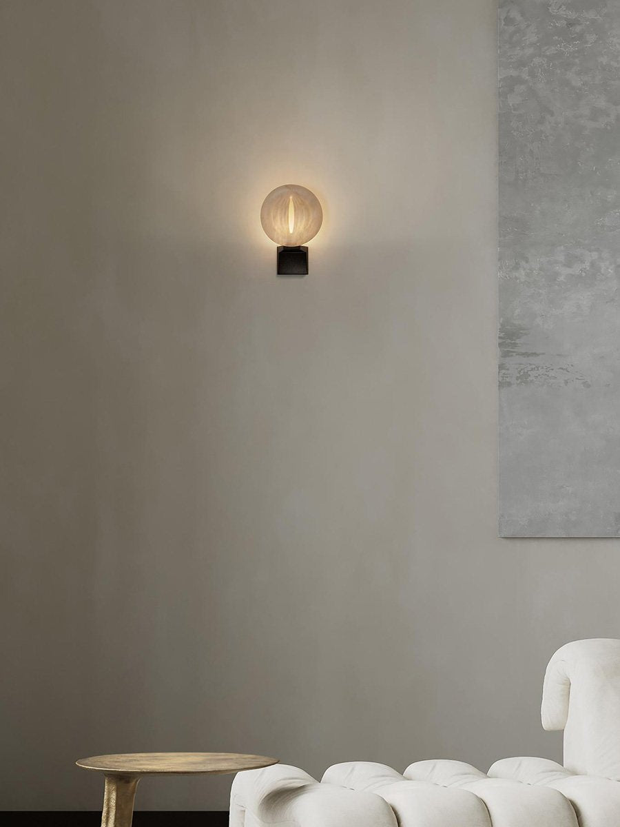 Lumen Rift Alabaster Wall Light, Hardwired Wall Sconce, detail 27