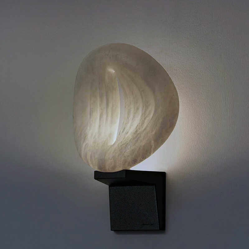 Lumen Rift Alabaster Wall Light, Hardwired Wall Sconce, detail 29
