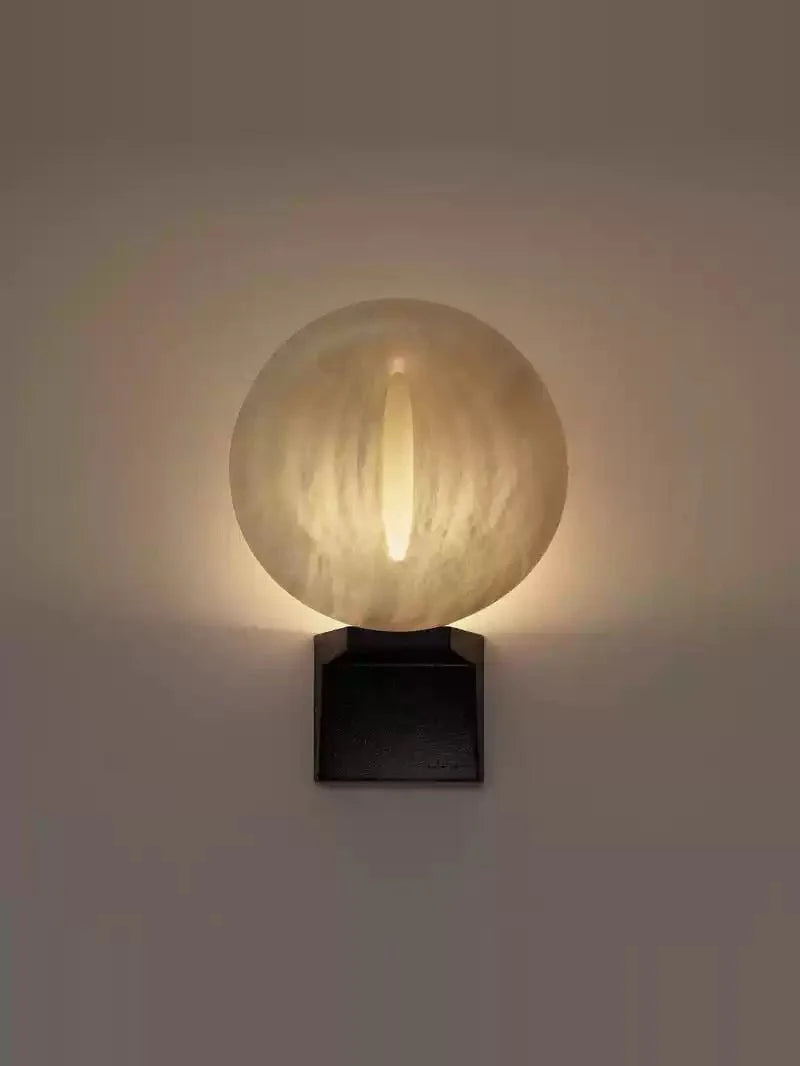 Lumen Rift Alabaster Wall Light, Hardwired Wall Sconce, detail 6
