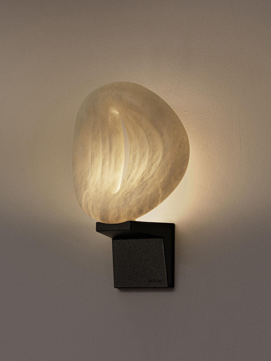 Lumen Rift Alabaster Wall Light, Hardwired Wall Sconce, detail 9