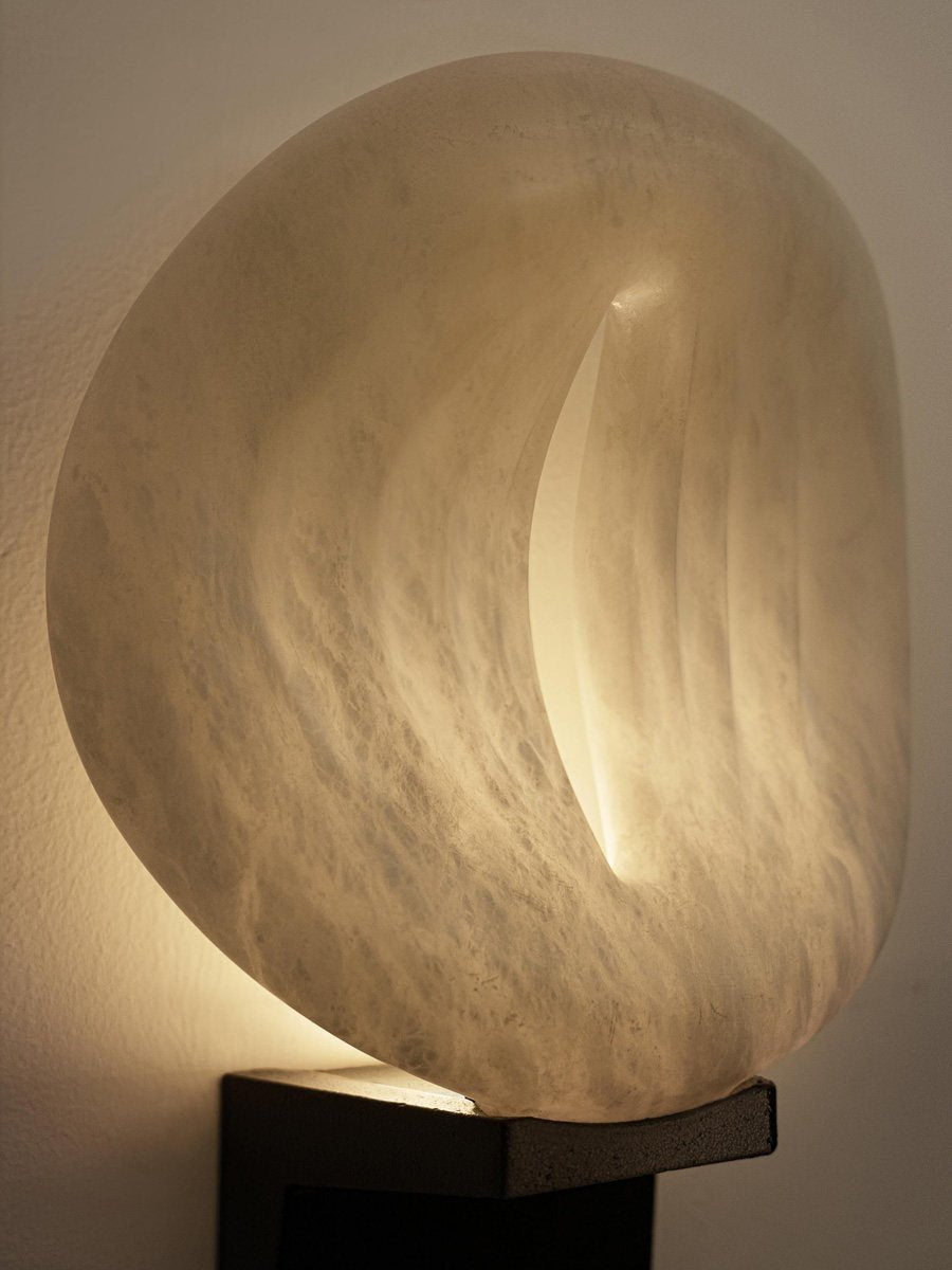 Lumen Rift Alabaster Wall Light, Hardwired Wall Sconce, detail 10