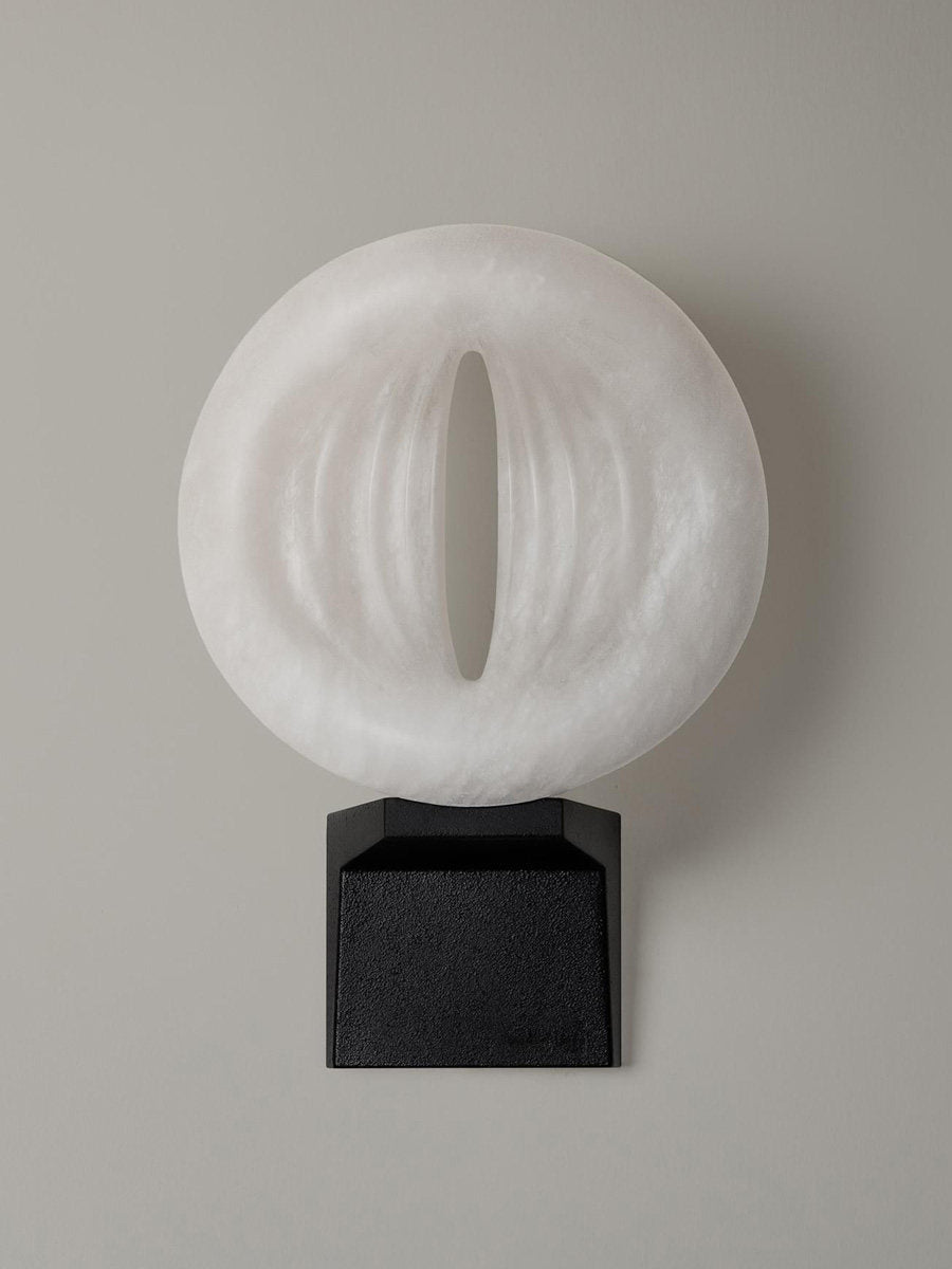 Lumen Rift Alabaster Wall Light, Hardwired Wall Sconce, detail 12