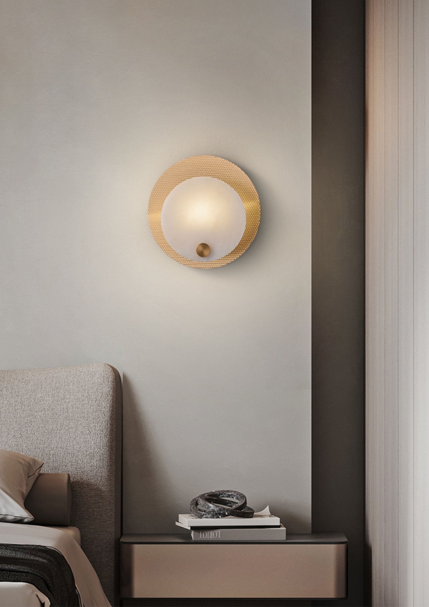 Lumen Alabaster Wall Light, Hardwired Wall Sconce, detail 3