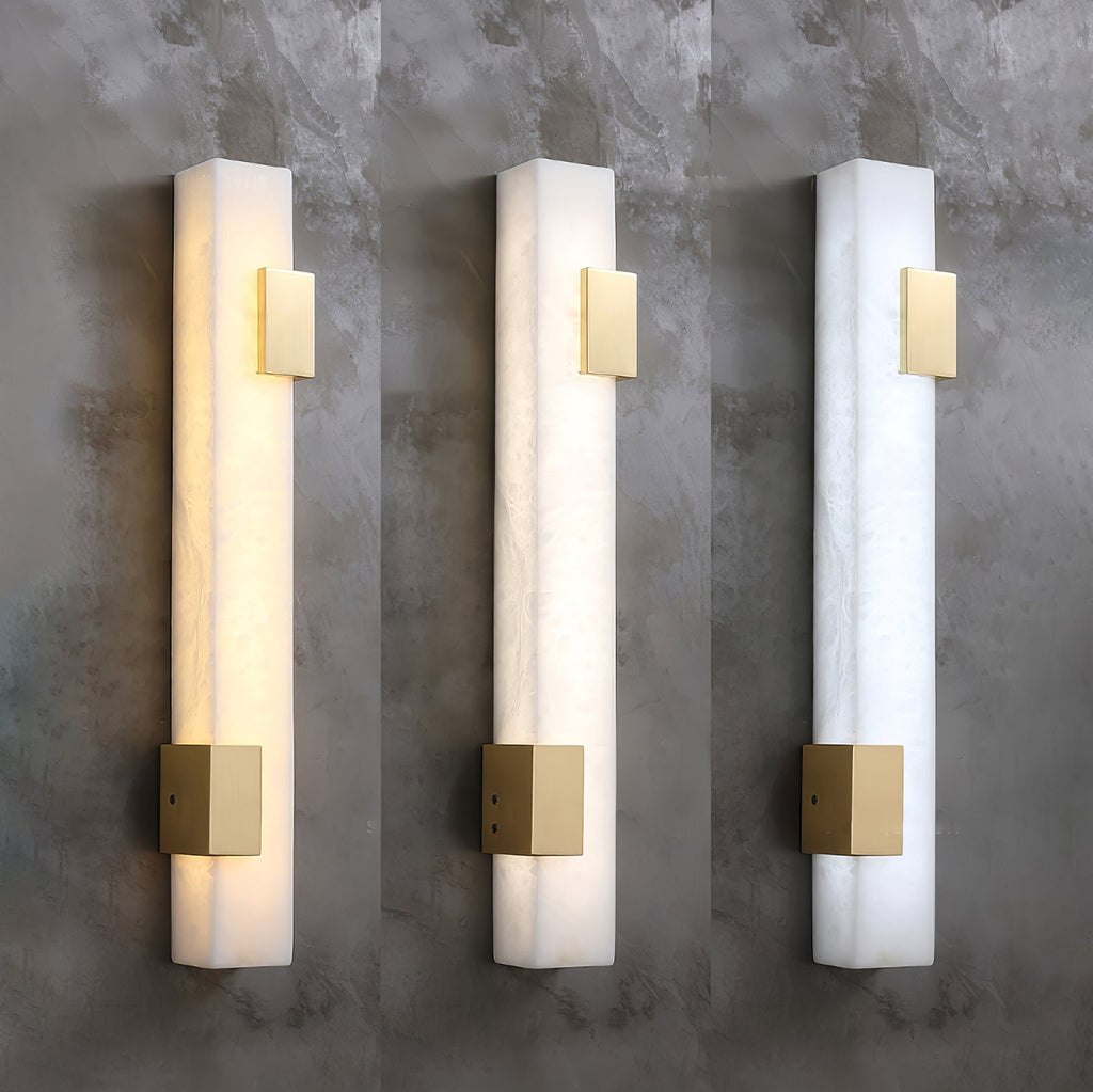 Lumen Bar Alabaster Wall Light, Hardwired Wall Sconce, detail 6