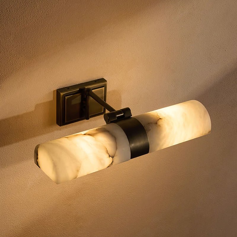 Lumiel Alabaster Wall Light - L 32cm x W 20cm x H 7cm Metal, Hardwired Wall Sconce, detail 6