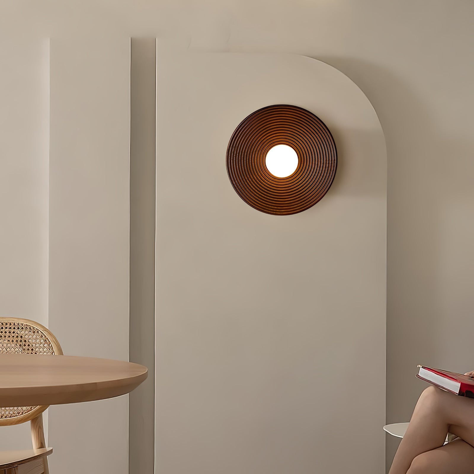 Lumina Contour Wooden Wall Light, Hardwired Wall Sconce, detail 3