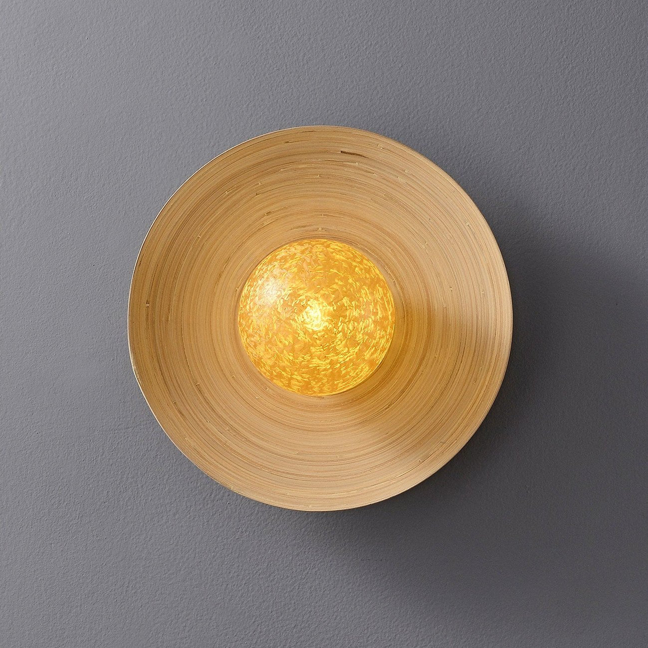 Luminous Bamboo Halo Wall Light, Hardwired Wall Sconce, detail 6