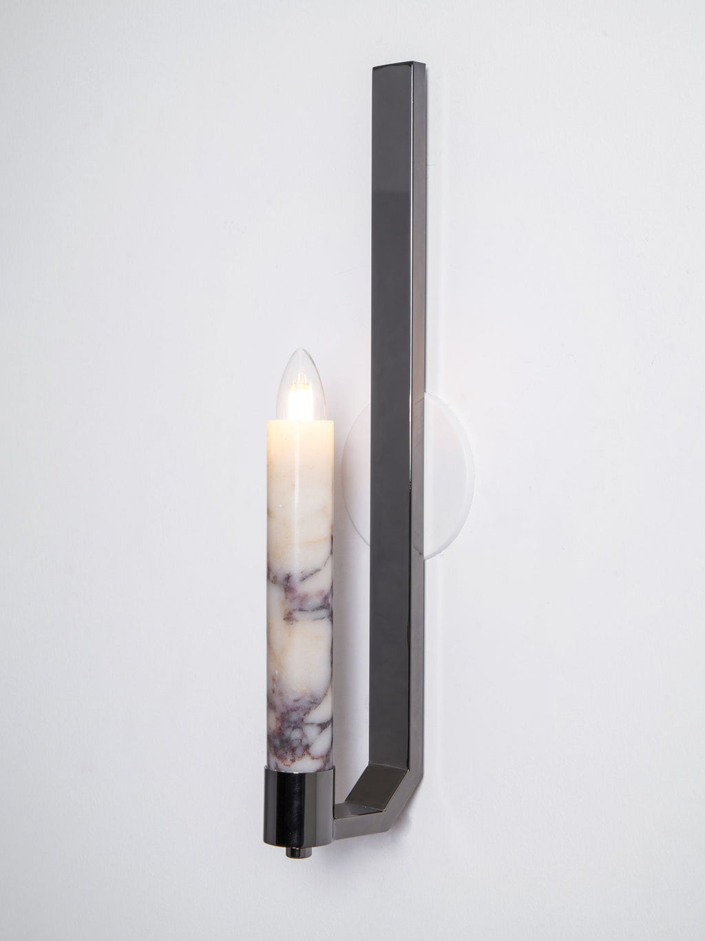 Lumivolt Alabaster Wall Light - Dia 13cm x H 54cm Metal, Hardwired Wall Sconce, detail 9