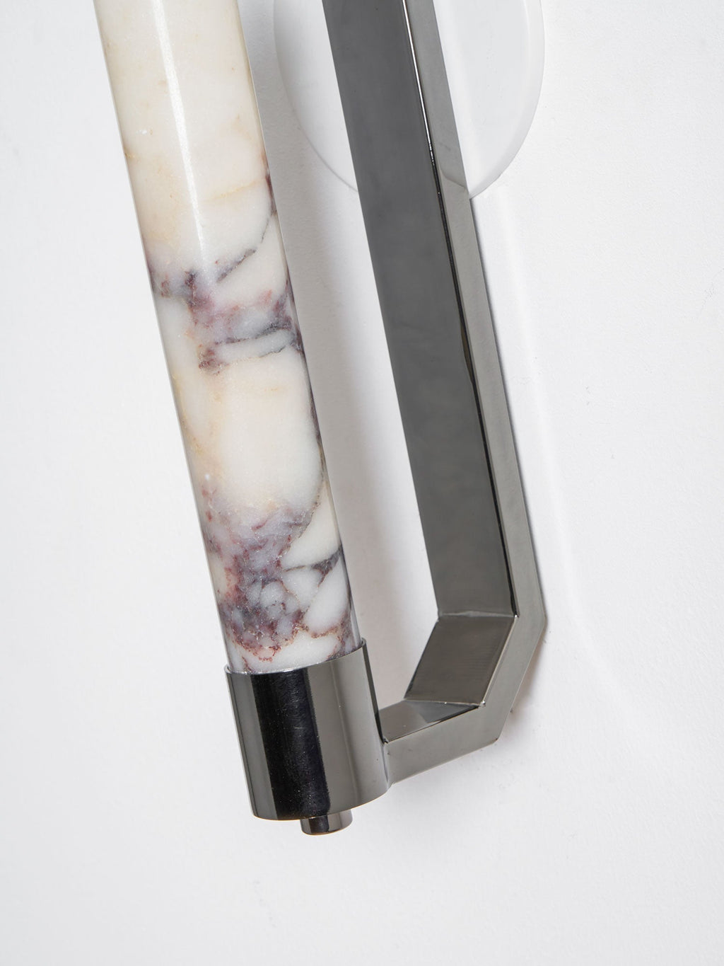 Lumivolt Alabaster Wall Light - Dia 13cm x H 54cm Metal, Hardwired Wall Sconce, detail 13