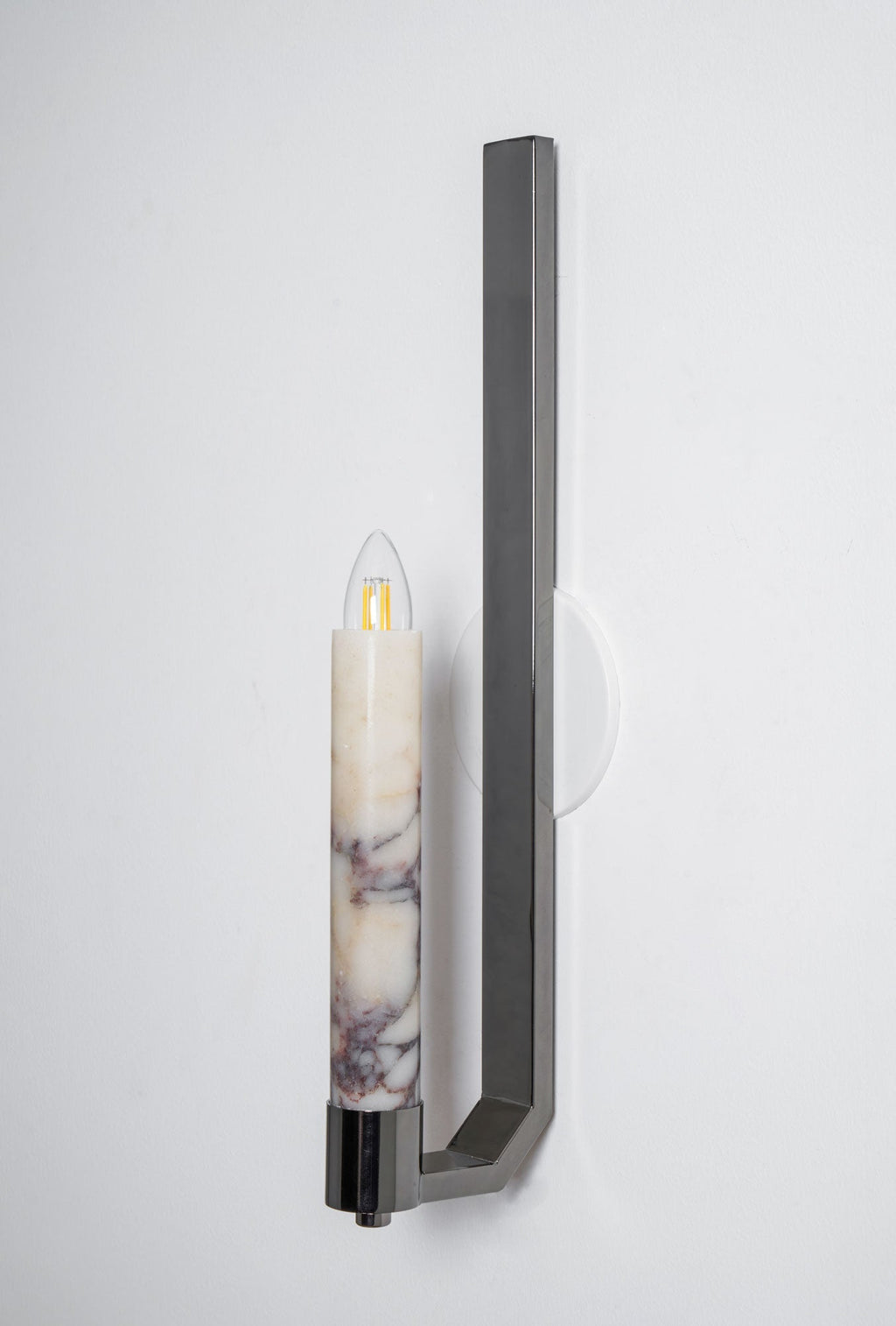 Lumivolt Alabaster Wall Light - Dia 13cm x H 54cm Metal, Hardwired Wall Sconce, detail 14