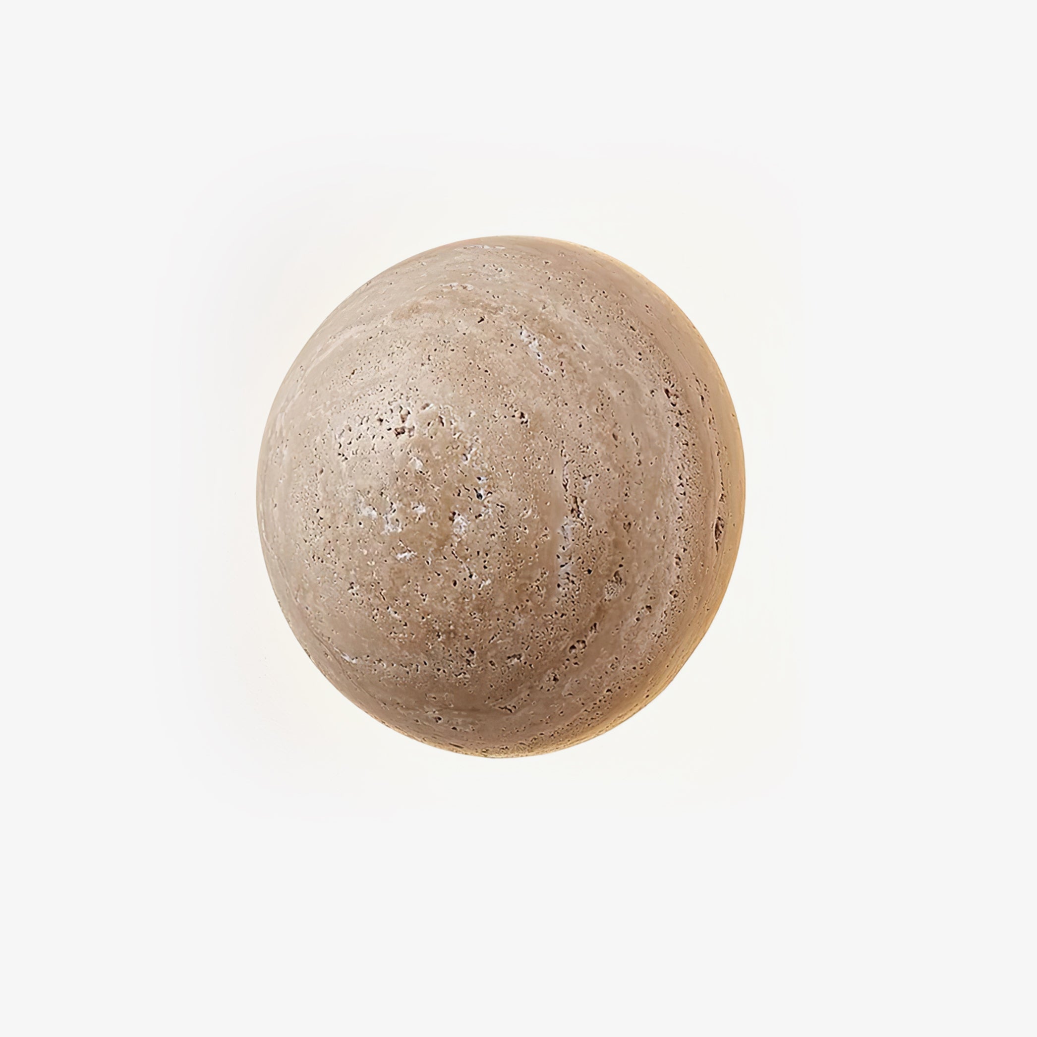 Luna Travertine Wall Light - Dia 15cm x H 15cm Yellow Travertine, Hardwired Wall Sconce