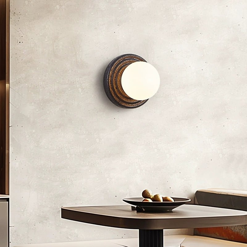 Lunara Travertine Wall Light, Hardwired Wall Sconce, detail 2