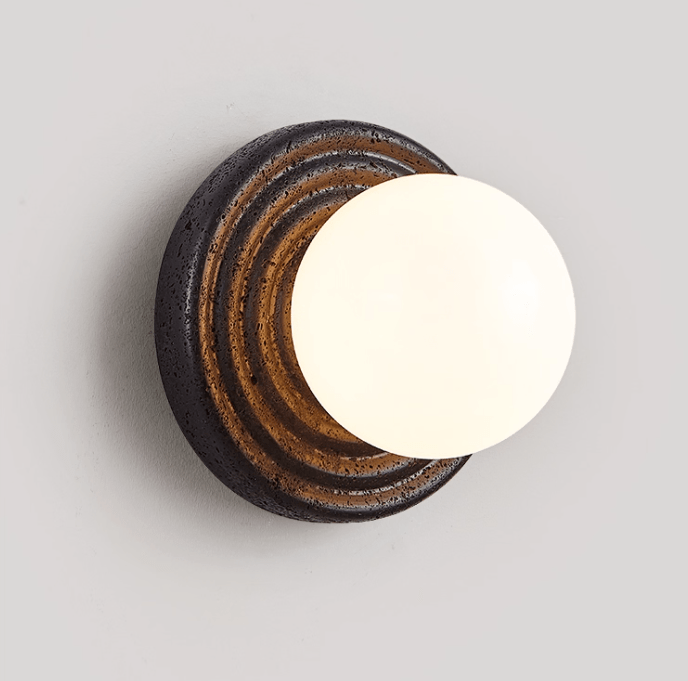 Lunara Travertine Wall Light, Hardwired Wall Sconce, detail 3